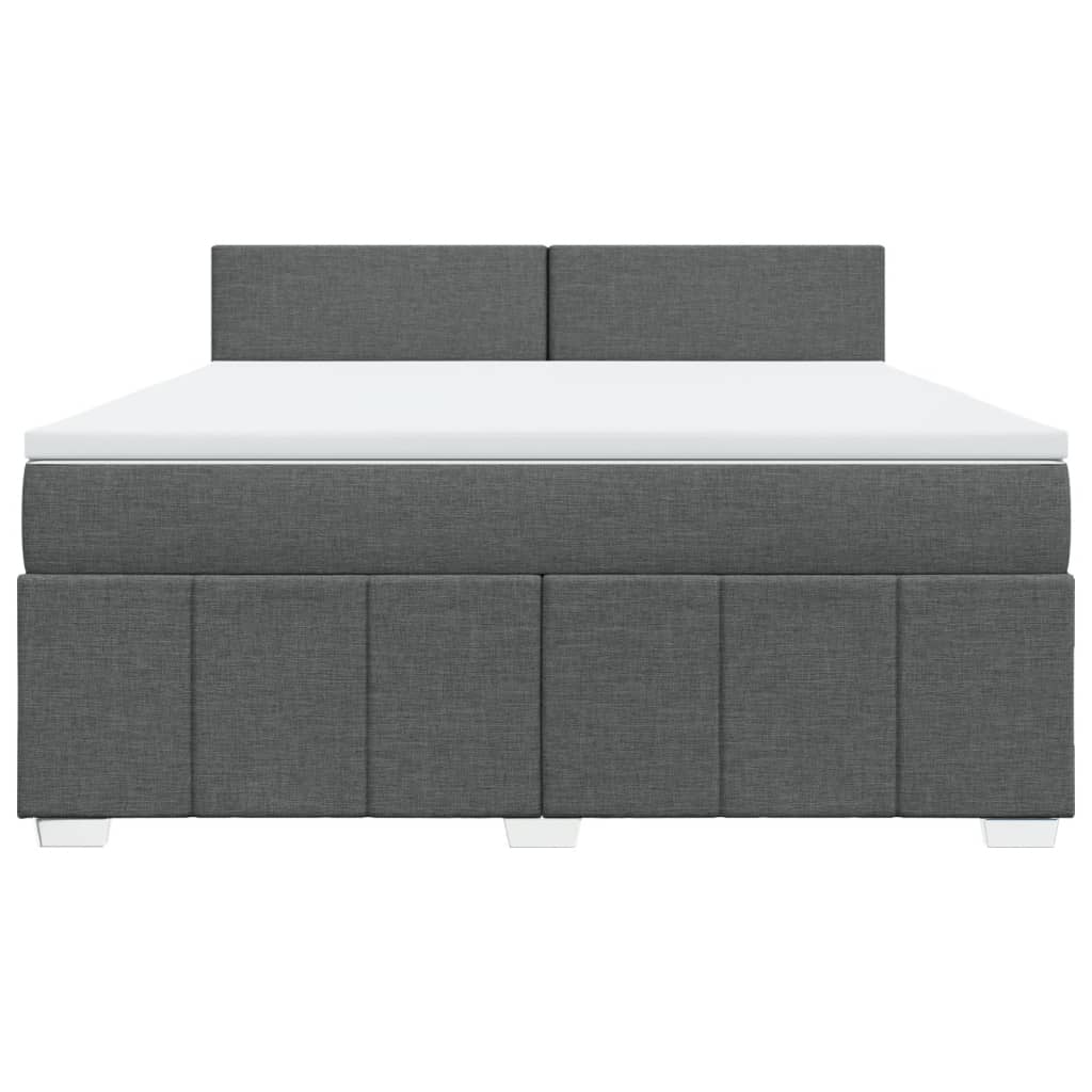 vidaXL Boxspring met matras stof donkergrijs 180x200 cm grijs, foto 4