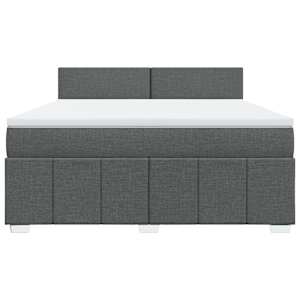 Box spring postel s matrací tmavě šedá 180x200 cm textil - obrázek 4