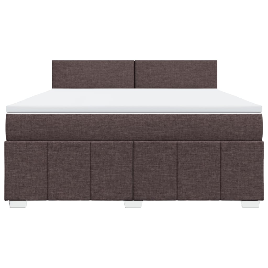 Box spring postel s matrací tmavě hnědá 180x200 cm textil - obrázek 4