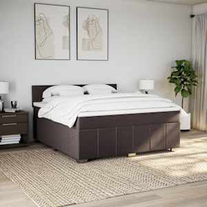 Box spring postel s matrací tmavě hnědá 180x200 cm textil - obrázek 3