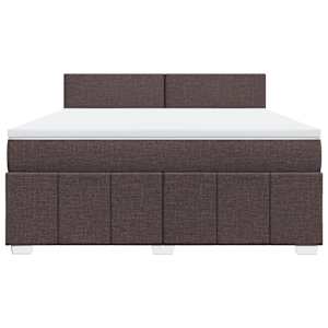 Box spring postel s matrací tmavě hnědá 180x200 cm textil - obrázek 4