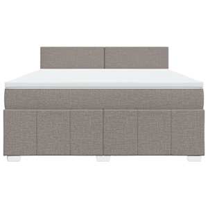 Box spring postel s matrací taupe 180x200 cm textil - obrázek 4