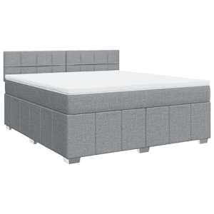 Box spring postel s matrací světle šedá 180 x 200 cm textil - obrázek 2