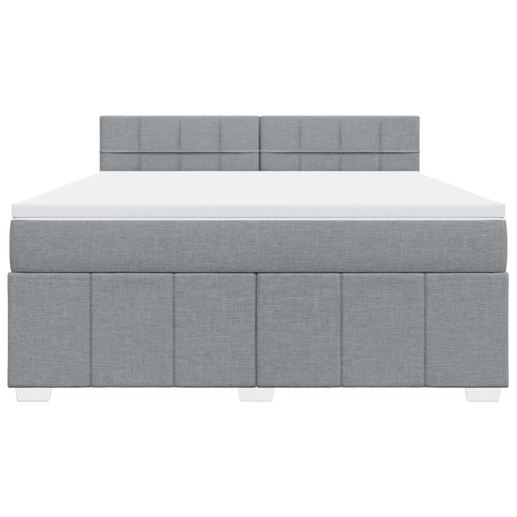 vidaXL Boxspring met matras stof lichtgrijs 180x200 cm grijs, foto 4