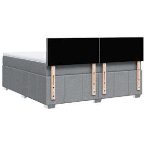 Box spring postel s matrací světle šedá 180 x 200 cm textil - obrázek 6