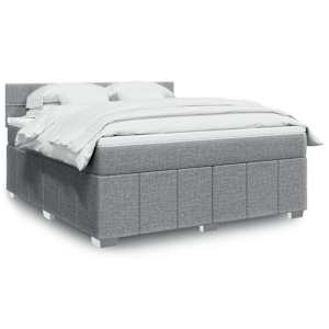 Box spring postel s matrací světle šedá 180 x 200 cm textil - obrázek 1