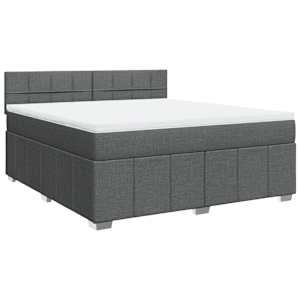 Box spring postel s matrací tmavě šedá 180x200 cm textil - obrázek 2
