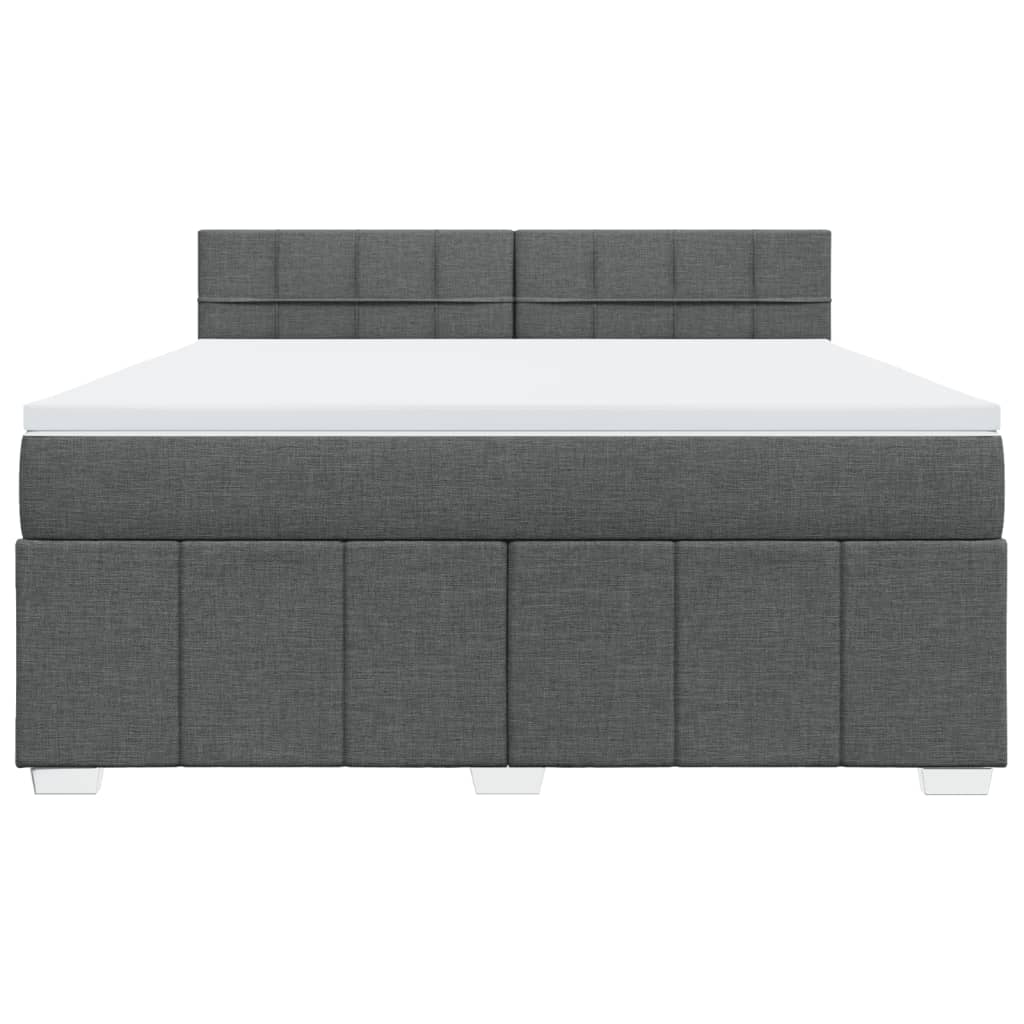 vidaXL Boxspring met matras stof donkergrijs 180x200 cm grijs, foto 4