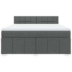 Box spring postel s matrací tmavě šedá 180x200 cm textil - obrázek 4