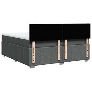 Box spring postel s matrací tmavě šedá 180x200 cm textil - obrázek 6