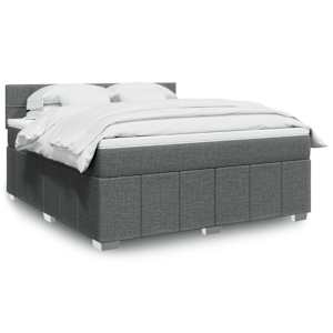 Box spring postel s matrací tmavě šedá 180x200 cm textil - obrázek 1