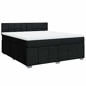 Box spring postel s matrací černá 180x200 cm textil - obrázek 2