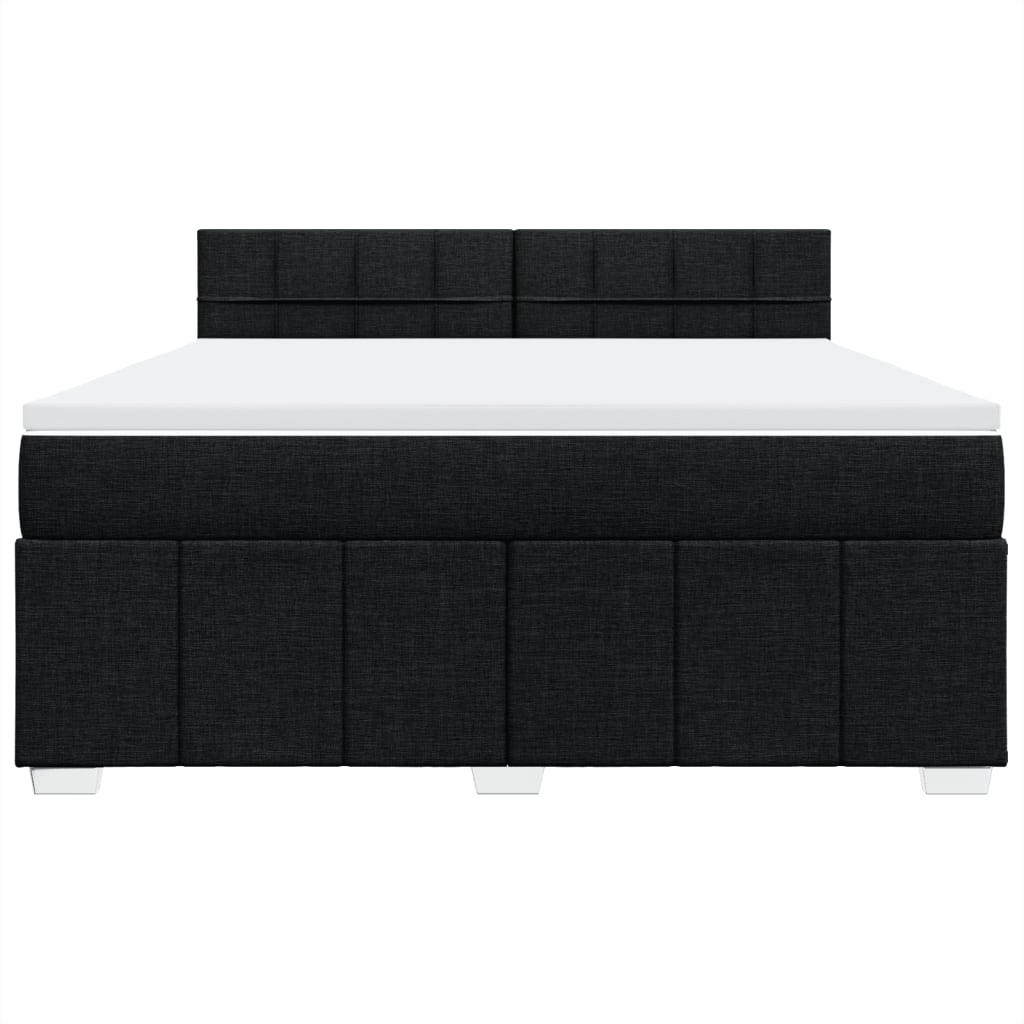 vidaXL Boxspring met matras stof zwart 180x200 cm, foto 4