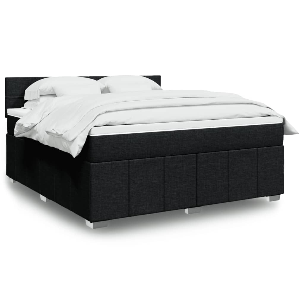 Boxspringbett mit Matratze Schwarz 180×200 cm Stoff