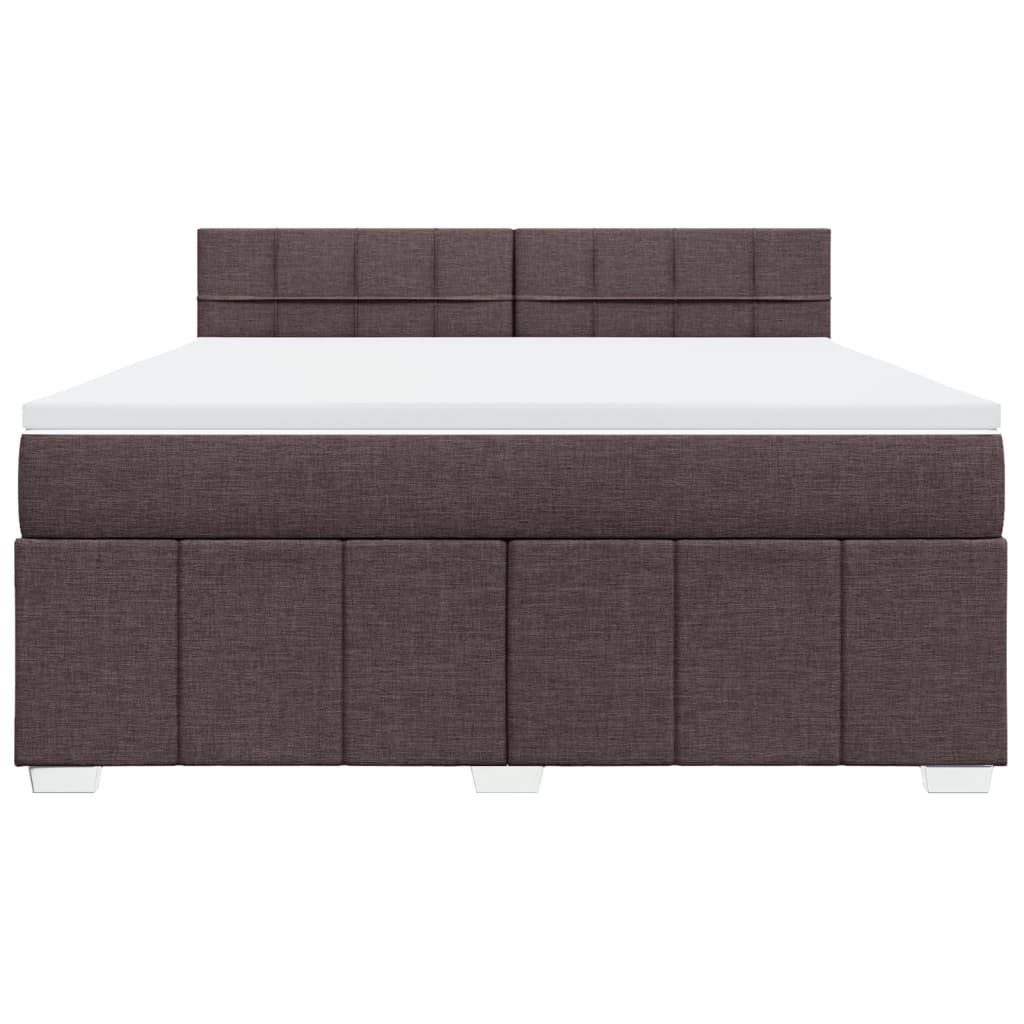 Box spring postel s matrací tmavě hnědá 180x200 cm textil - obrázek 4