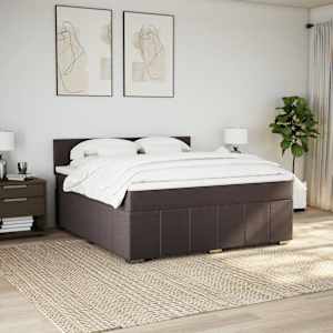 Box spring postel s matrací tmavě hnědá 180x200 cm textil - obrázek 3