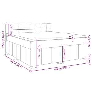 Box spring postel s matrací tmavě hnědá 180x200 cm textil - obrázek 13
