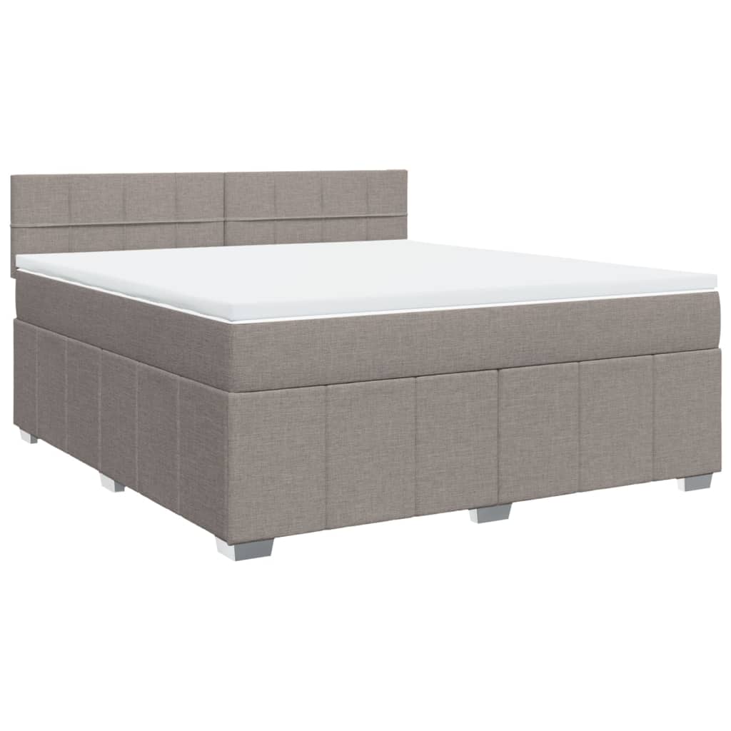 vidaXL Box spring postelja z vzmetnico taupe 180x200 cm blago