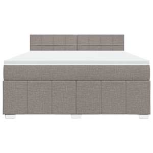 Box spring postel s matrací taupe 180x200 cm textil - obrázek 4