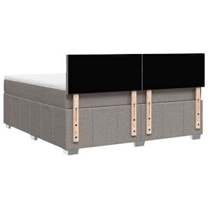Box spring postel s matrací taupe 180x200 cm textil - obrázek 6