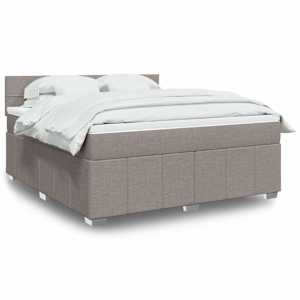 Box spring postel s matrací taupe 180x200 cm textil - obrázek 1
