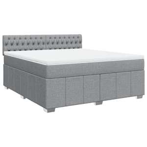 Box spring postel s matrací světle šedá 180 x 200 cm textil - obrázek 2