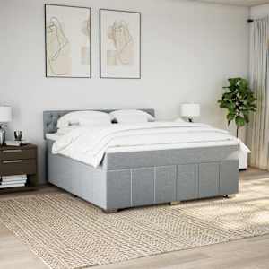 Box spring postel s matrací světle šedá 180 x 200 cm textil - obrázek 3