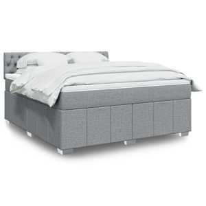 Box spring postel s matrací světle šedá 180 x 200 cm textil - obrázek 1