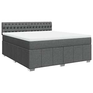 Box spring postel s matrací tmavě šedá 180x200 cm textil - obrázek 2