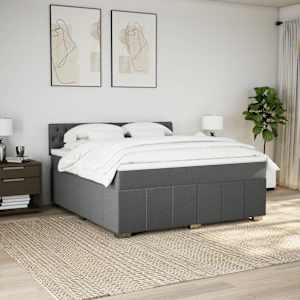 Box spring postel s matrací tmavě šedá 180x200 cm textil - obrázek 3