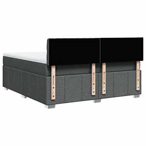 Box spring postel s matrací tmavě šedá 180x200 cm textil - obrázek 6