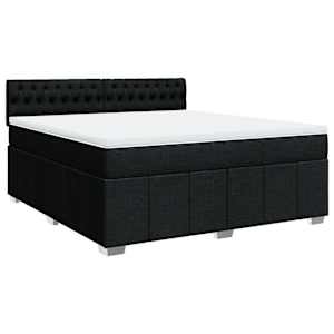 Box spring postel s matrací černá 180x200 cm textil - obrázek 2