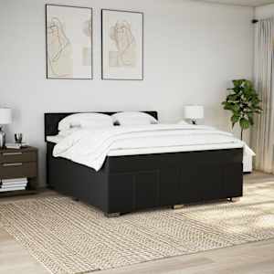 Box spring postel s matrací černá 180x200 cm textil - obrázek 3