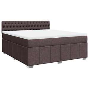 Box spring postel s matrací tmavě hnědá 180x200 cm textil - obrázek 2