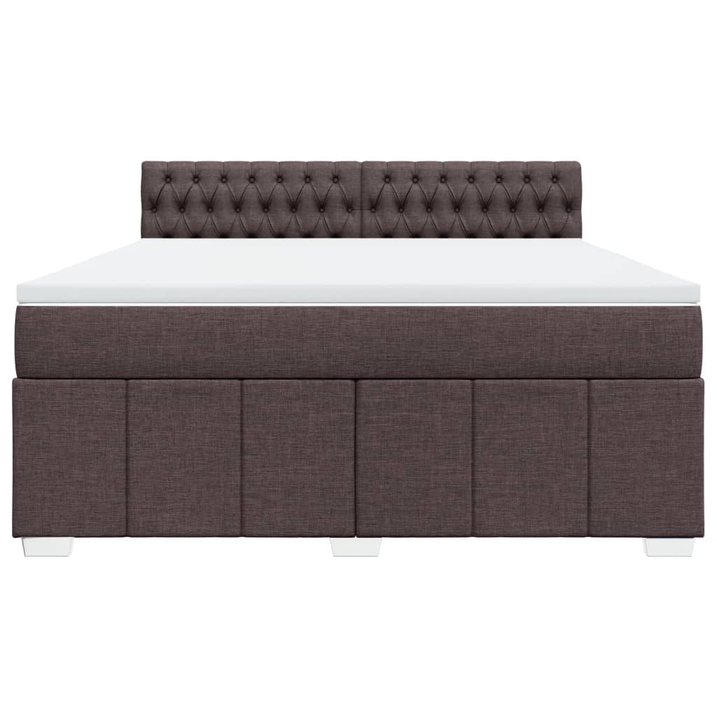 Box spring postel s matrací tmavě hnědá 180x200 cm textil - obrázek 4
