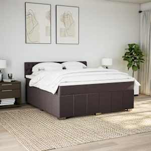 Box spring postel s matrací tmavě hnědá 180x200 cm textil - obrázek 3