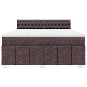 Box spring postel s matrací tmavě hnědá 180x200 cm textil - obrázek 4
