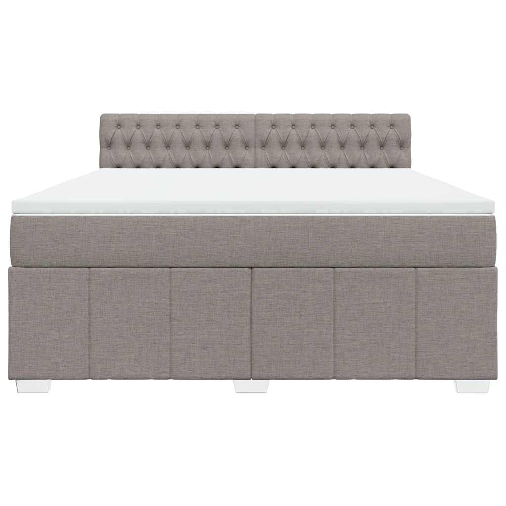 vidaXL Boxspring met matras stof taupe 180x200 cm, foto 4