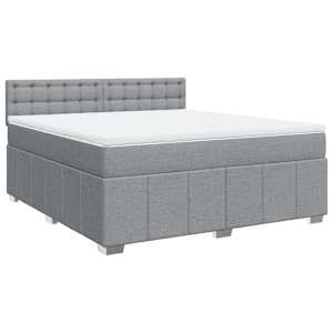 Box spring postel s matrací světle šedá 180 x 200 cm textil - obrázek 2