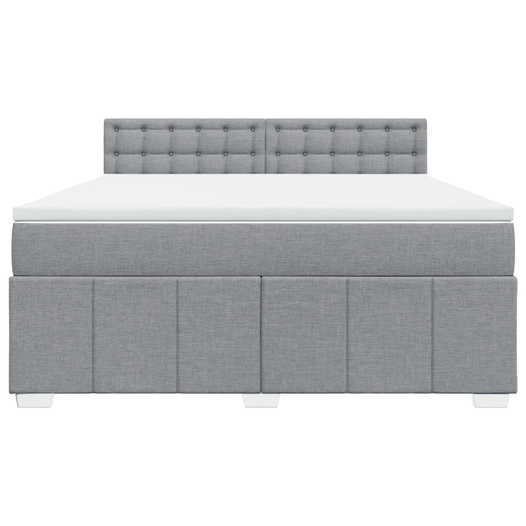 vidaXL Boxspring met matras stof lichtgrijs 180x200 cm grijs, foto 4