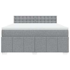 Box spring postel s matrací světle šedá 180 x 200 cm textil - obrázek 4