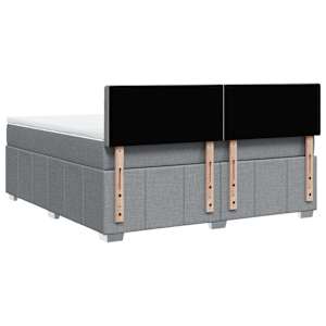 Box spring postel s matrací světle šedá 180 x 200 cm textil - obrázek 6