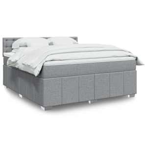 Box spring postel s matrací světle šedá 180 x 200 cm textil - obrázek 1