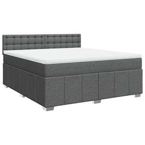 Box spring postel s matrací tmavě šedá 180x200 cm textil - obrázek 2