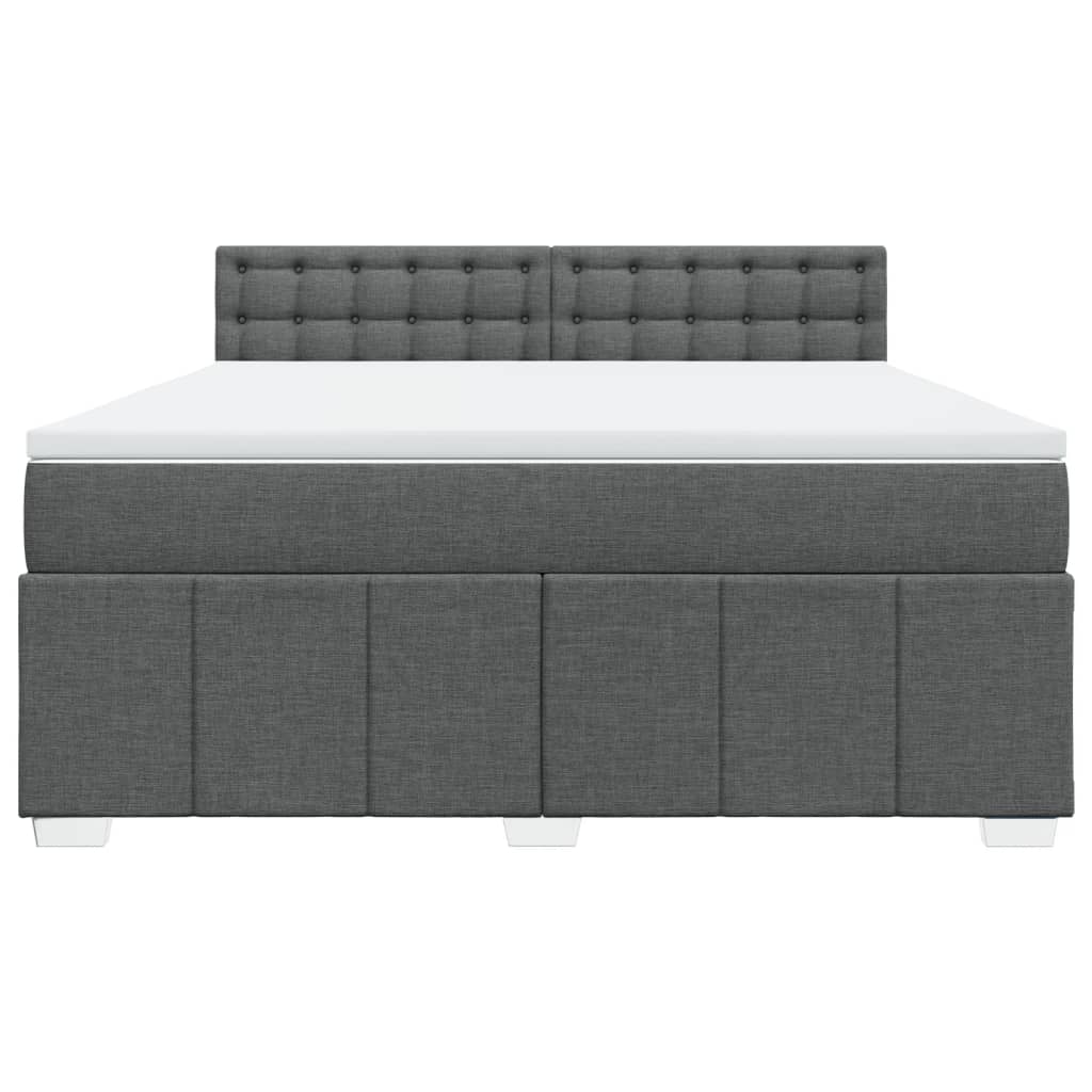 vidaXL Boxspring met matras stof donkergrijs 180x200 cm grijs, foto 4