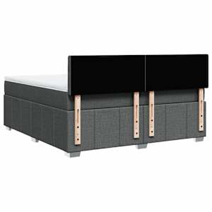 Box spring postel s matrací tmavě šedá 180x200 cm textil - obrázek 6