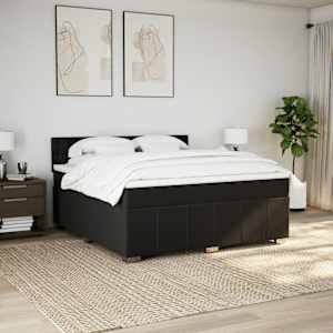 Box spring postel s matrací černá 180x200 cm textil - obrázek 3