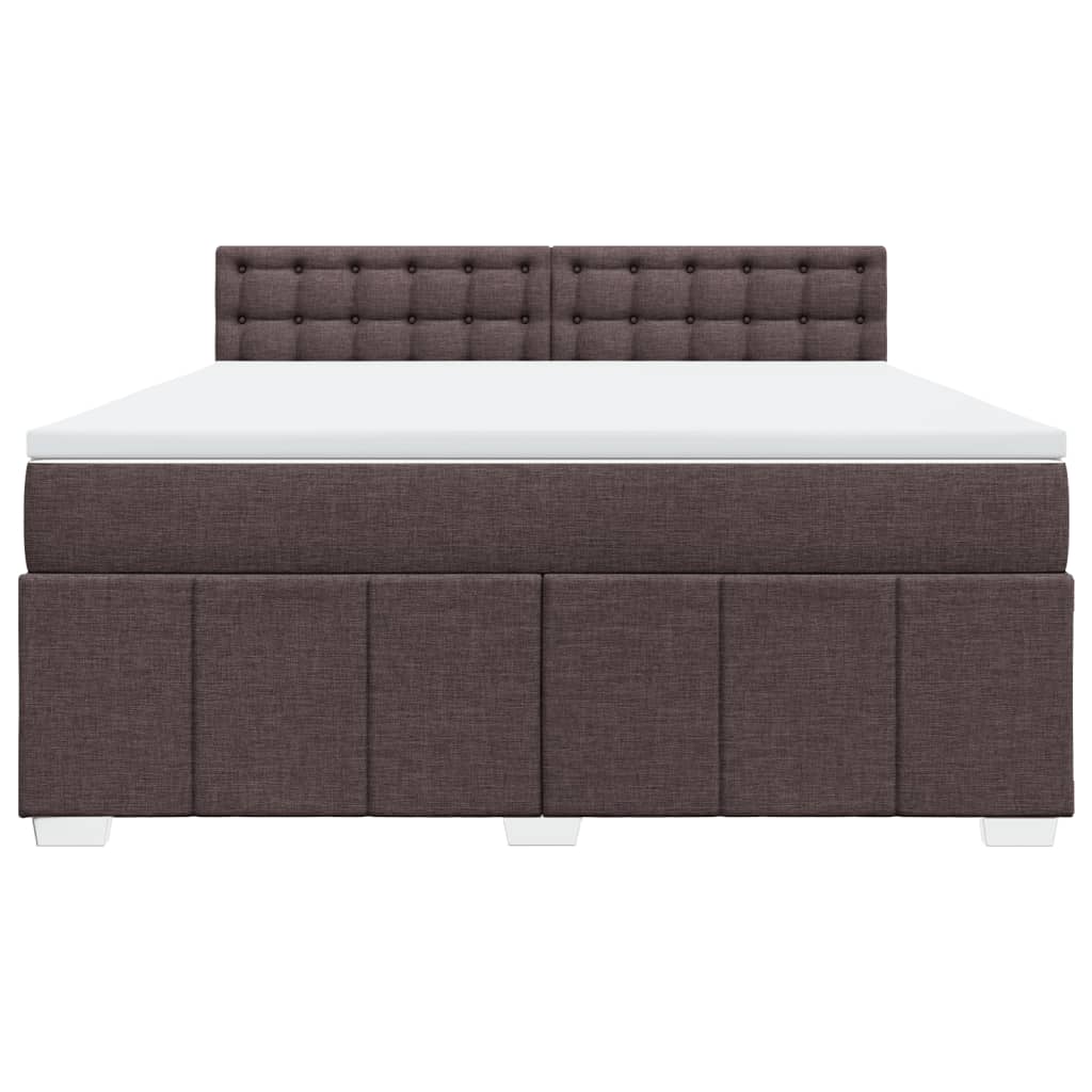 Box spring postel s matrací tmavě hnědá 180x200 cm textil - obrázek 4