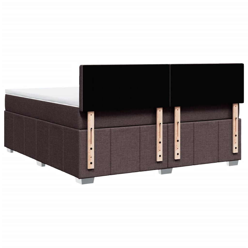 Box spring postel s matrací tmavě hnědá 180x200 cm textil - obrázek 6