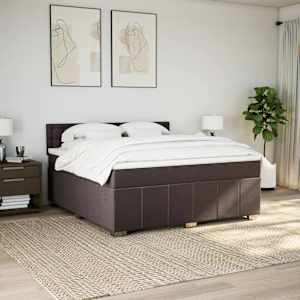 Box spring postel s matrací tmavě hnědá 180x200 cm textil - obrázek 3